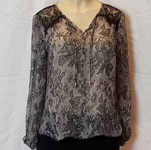 Jennifer Lopez Black Lace Blouse
